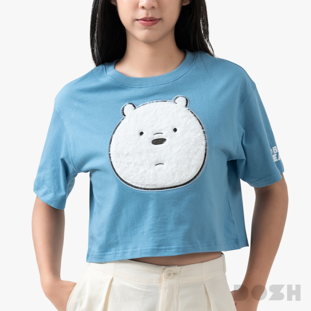 DOSH WOMEN'S CROPPED T-SHIRTS WE BARE BEARS เสื้อยืดครอปผู้หญิง DBBWT1025-BU24