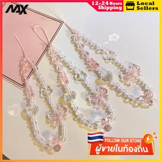 โทรศัพท์ป้องกันการสูญหายเชือกเส้นเล็กที่สำคัญข้อมือสั้นจี้ที่มีสีสันมาการองรอบลูกปัดจี้เชือกเส้นเล็กโทรศัพท์มือถือของผู