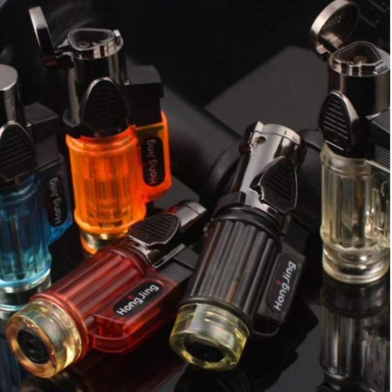 ไฟกันลมปรับระดับได้ ไฟฟู่  3 หัวพ่น พร้อมเปลวไฟ สามหัว ใช้งานสะดวก เหมาะสำหรับจุดซิการ์/เทียน/เตาแก๊ส - รูปที่ 2