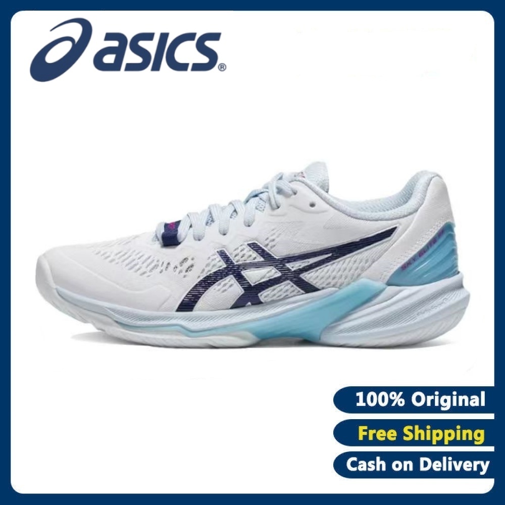 【100% Authentic】Sky Elite FF White Black Blue Low-Top Volleyball Shoes