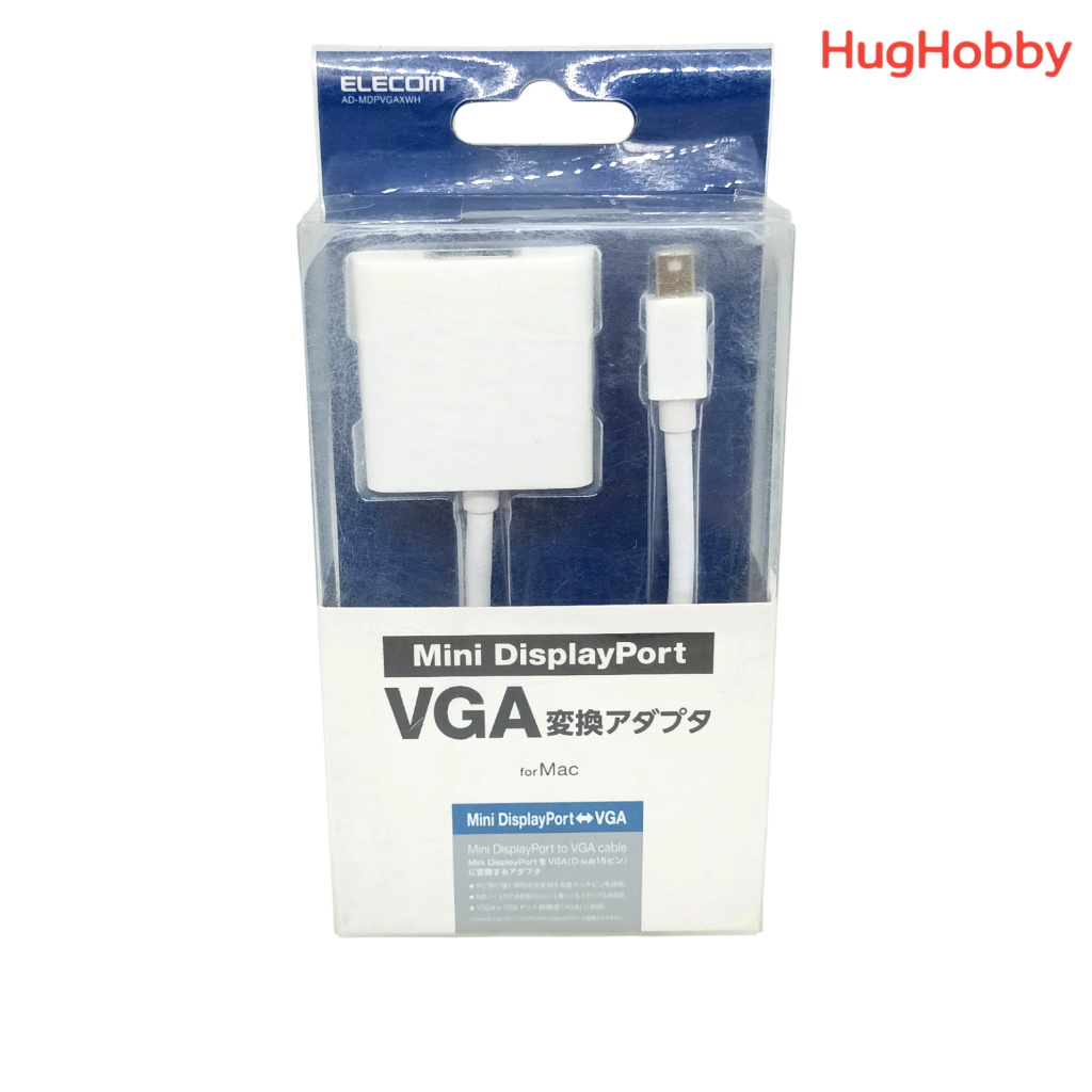[ของใหม่ *กล่องไม่สวย ขายราคาพิเศษ] อะแดปเตอร์ Mini DisplayPort to VGA สีขาว Elecom AD-MDPVGAXWH สินค้าจากญี่ปุ่น