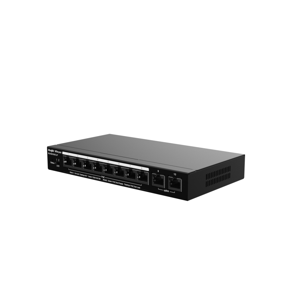 RG-ES210GC-LP, 10-Port Gigabit Smart Cloud Mananged PoE Switch