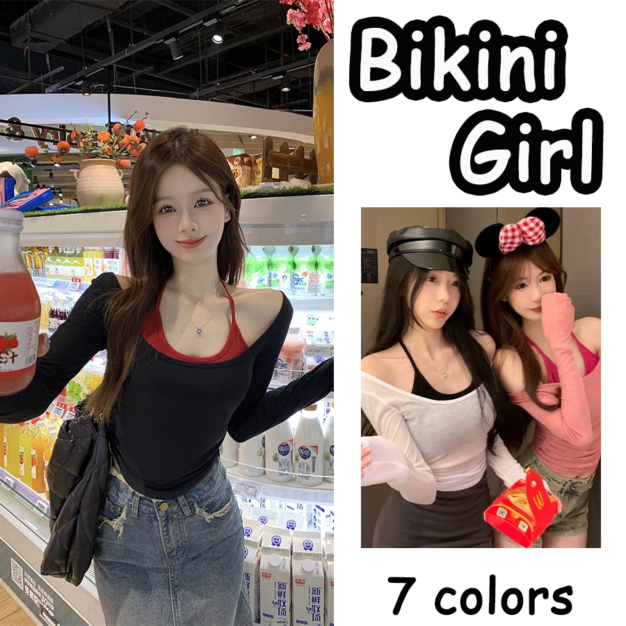 บิกินี่  บราบน💕7 สี ดีไซน์ผูกเชือก✨สไตล์เซ็กซี่  เสื้อแขนยาว มีหลายสีให้เลือก🚚ส่งไวจากไทย1-3วัน