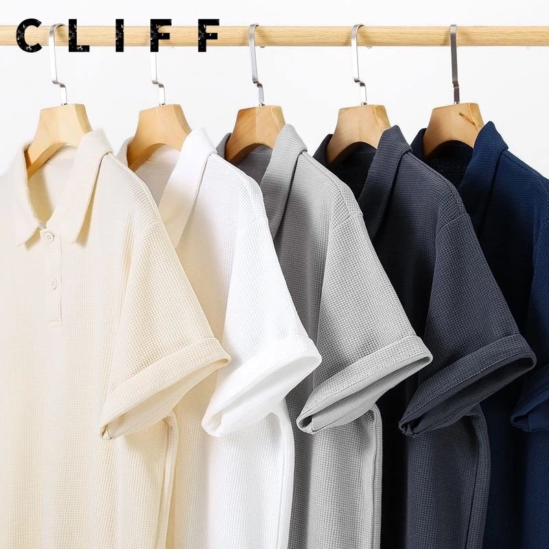CLIFF -COD✅เสื้อโปโลผู้ชาย สีล้วน แขนสั้นผู้หญิง ชุดคู่รัก แมทช์ลุคง่าย แบบหลวม ลำลอง เลือกได้หลายสี