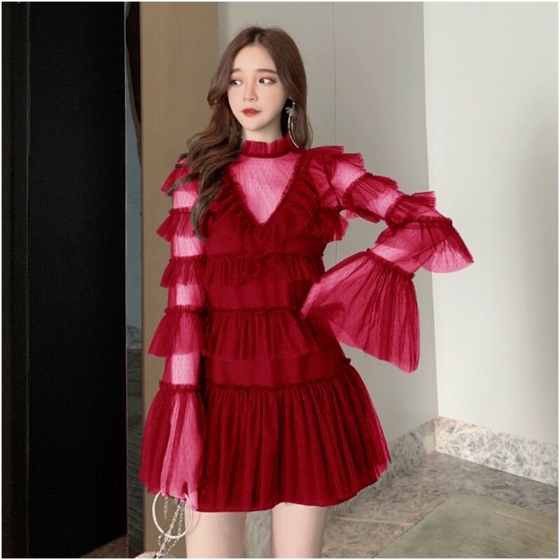 เดรสตาข่ายระบาย + เดรสสายเดี่ยว TT10432 - รูปที่ 6