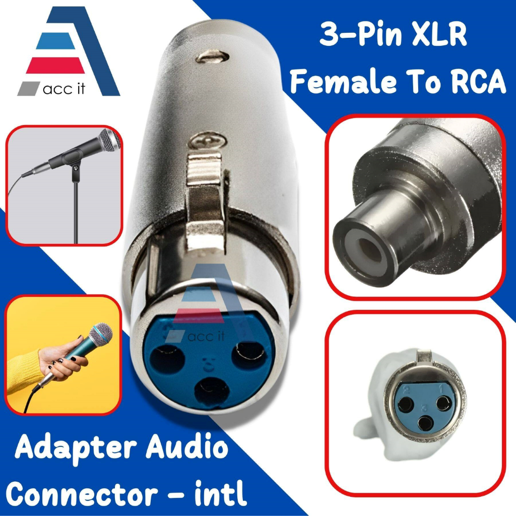 แจ๊คต่อ XLR 3 Pin ตัวเมีย To RCA ตัวเมีย (1ชิ้น)