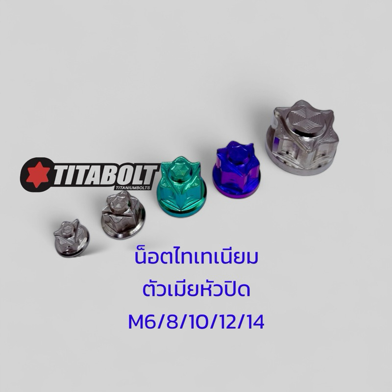 Titabolt น็อตตัวเมียหัวปิด ไทเทเนียมM6/8/10/12/16 (ราคาต่อตัว)