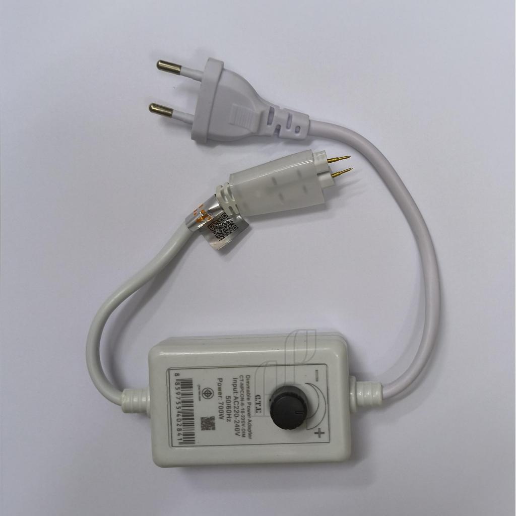 หัวจ่ายหรี่ไฟ dimmable adapter 220V ไฟเส้นนีออนเฟล็ก NEON FLEX ไฟเส้นSTRIP ขนาดสายกว้าง 6-16mm