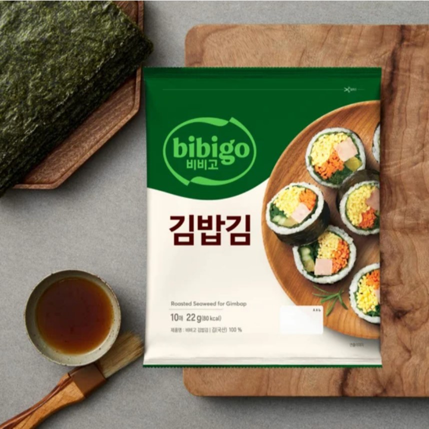 พร้อมส่ง 비비고김밥김 สาหร่ายชนิดแผ่น(สำหรับทำข้าวห่อสาหร่าย) CJ Bibigo Kimbap Roasted Laver Seaweed 22g