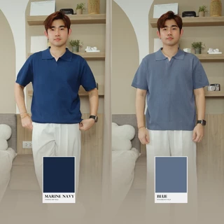 PUNCHING KNIT POLO - เสื้อโปโลผ้าไหมพรมทอลายฉลุ