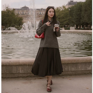 SATIN BALLOON SKIRTS กระโปรงผ้าซาติน ทรงบอลลูน แบบยาว งานดีมาก สวยหรูมากๆค่ะ