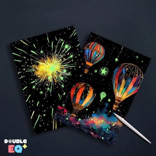 แผ่นขูดรูป ภาพขูดสี ระบายสี แผ่นขูดภาพวิว DIY ขูดสี ของเล่นเสริมพัฒนาการ ฝึกศิลปะ Magic Scratch Art