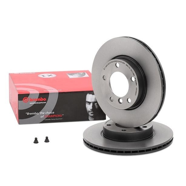 BMW จานเบรคหน้า ขนาด 286 mm ( มีร่องระบาย ) รุ่น E46 E36 ยี่ห้อ BREMBO เบอร์ 09.5390.31 l TRW ( DF1538 )
