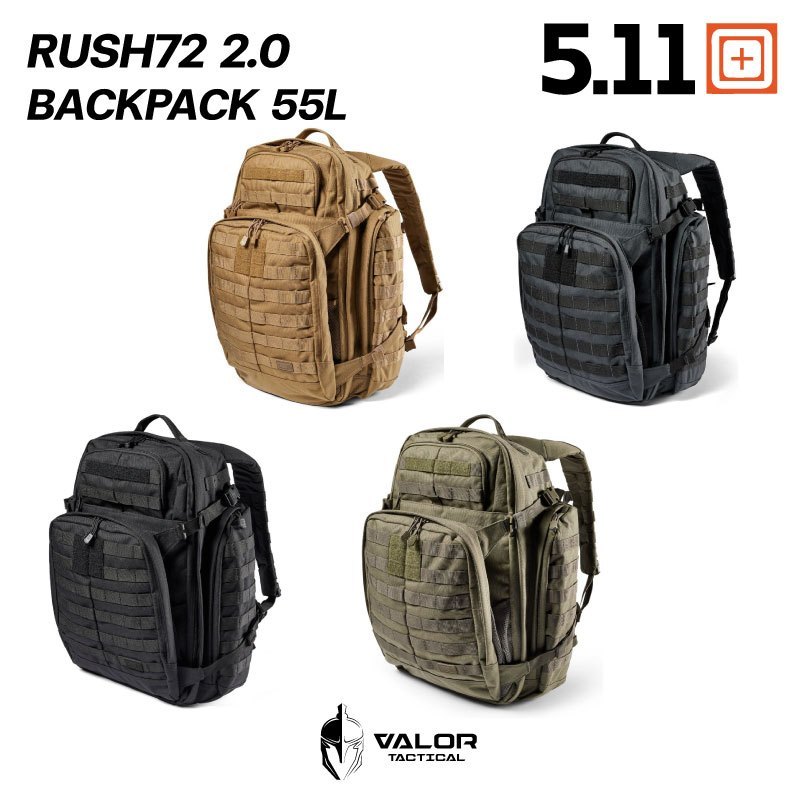 5.11 RUSH72 2.0 Backpack 55L กระเป๋าเป้ เดินทาง เป้สะพายหลัง Camping เดินป่า ช่องเยอะ กระเป๋าสะพายหลัง