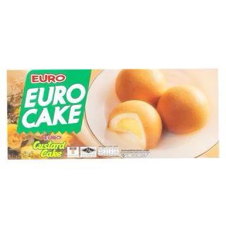 Euro🥛ยูโร่เค้ก คัสตาร์ดเค้ก ยกกล่อง 12 ห่อ คัสตาร์ด ใบเตย นมฮอกไกโด ช็อคโกแลต เมล่อน กล้วย สตอเบอร์รี่ อาหารว่าง ยูโร่