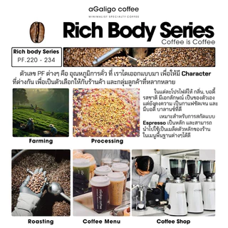Agaligo coffee Roaster PF.228 เมล็ดกาแฟ Rich Body Balance (เกรดพรีเมี่ยม) House Blend