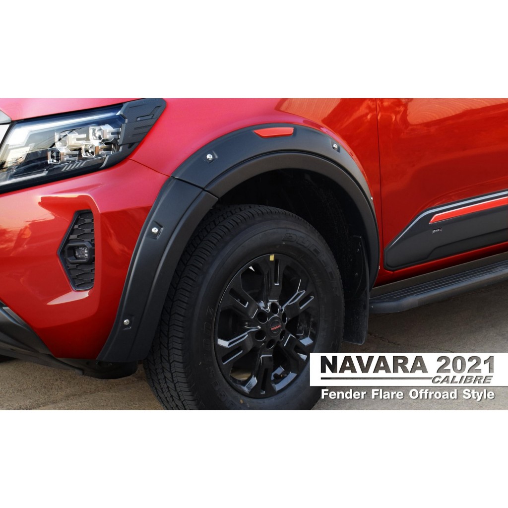 คิ้วล้อ NISSAN NAVARA 2021 2023 2024 calibre 4ประตู 6นิ้ว หมุดหลอก งานไทยเนื้อหนา ขลิบเทา/ขลิบแดง