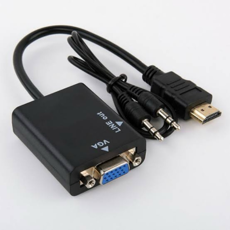 ตัวแปลง HDMI ตัวผู้ไป VGA 15P(ตัวเมีย) พร้อมสาย AUX 3.5 มิลลิเมตรแจ็ค Audio OUT
