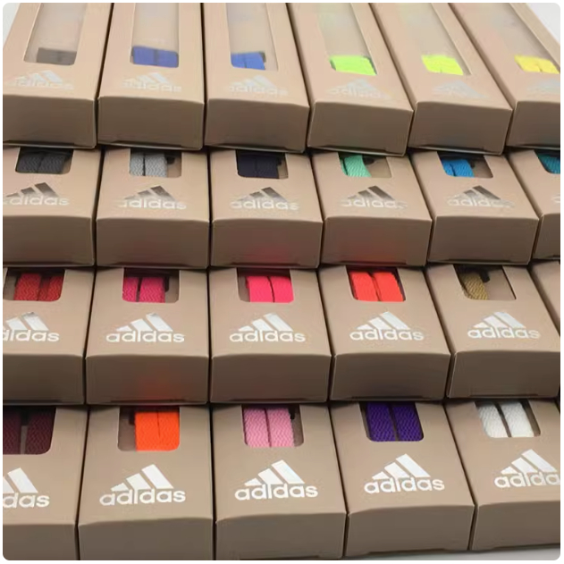 Belly adidas พอดีกับหัวเชลล์โคลเวอร์ 8 มม. เชือกผูกรองเท้าแบนเดิมชายและหญิงโกลด์เครื่องหมายสีเขียวหางขาวเทาแดง