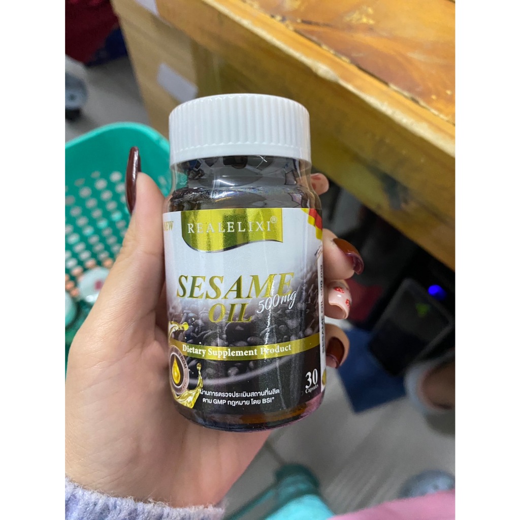 Real Elixir Black Sesame Oil 500 mg. น้ำมันงา (30เม็ด)