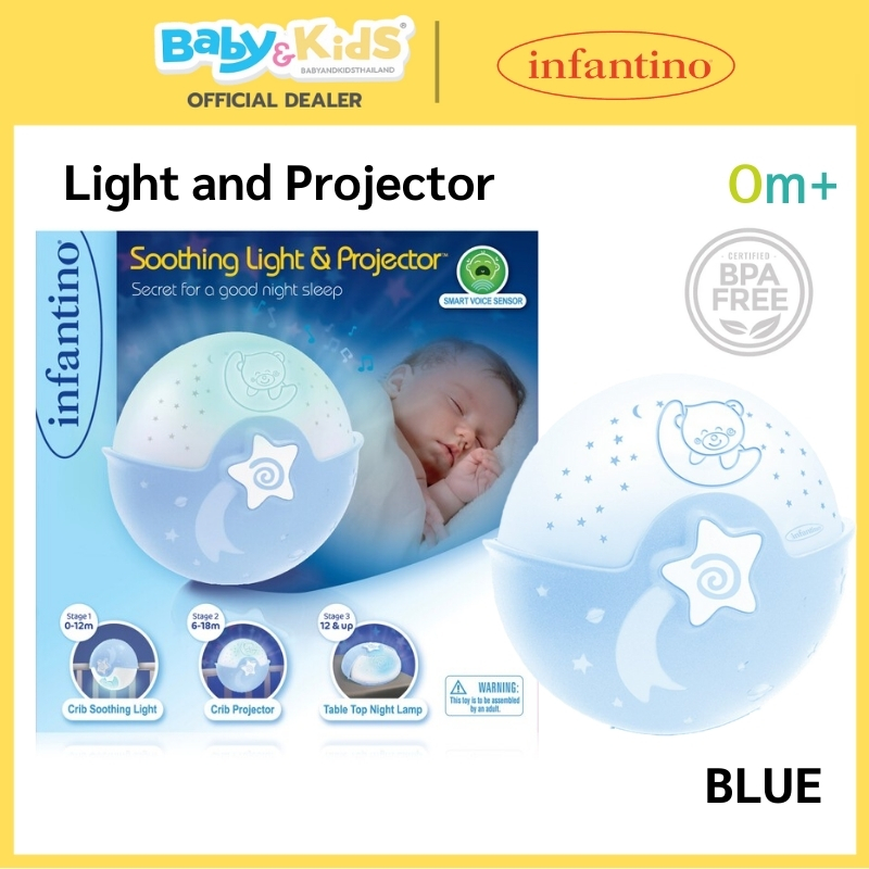 Infantino โคมไฟเตียงเด็ก โคมไฟ LED และโปรเจคเตอร์ WOM SOOTHING LIGHT & PROJECTOR โคมไฟเตียงนอนเด็ก