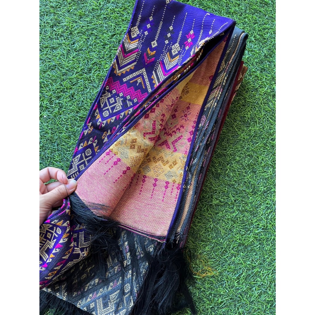 สไบแพรวาภูไท สไบแพรวาเนื้อผ้าฝ้าย หน้าแคบ ยาว2เมตร เข้าใหม่ - รูปที่ 4