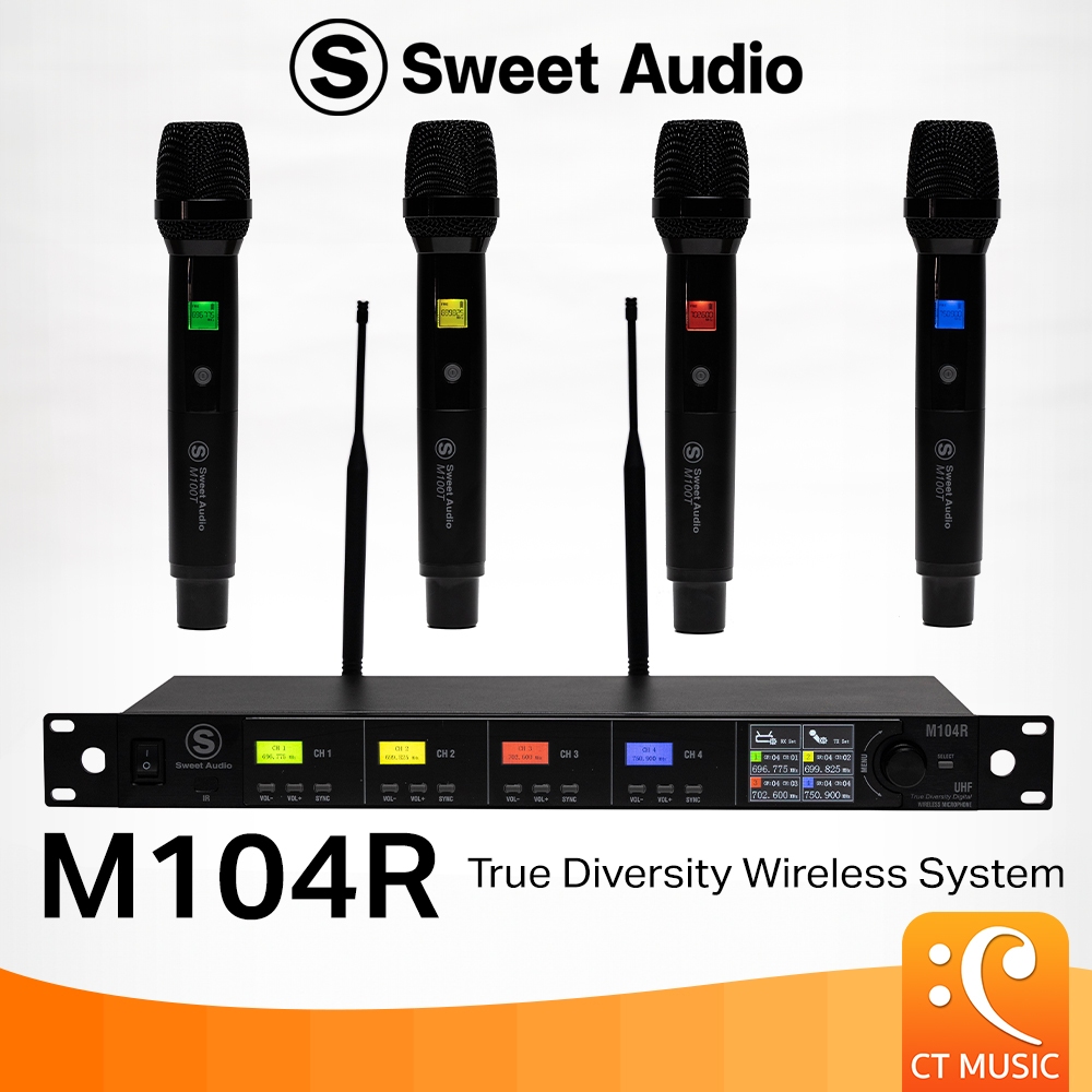 Sweet Audio M104R True Diversity Wireless System ไมโครโฟนไวร์เลส Microphone Wireless SweetAudio M104