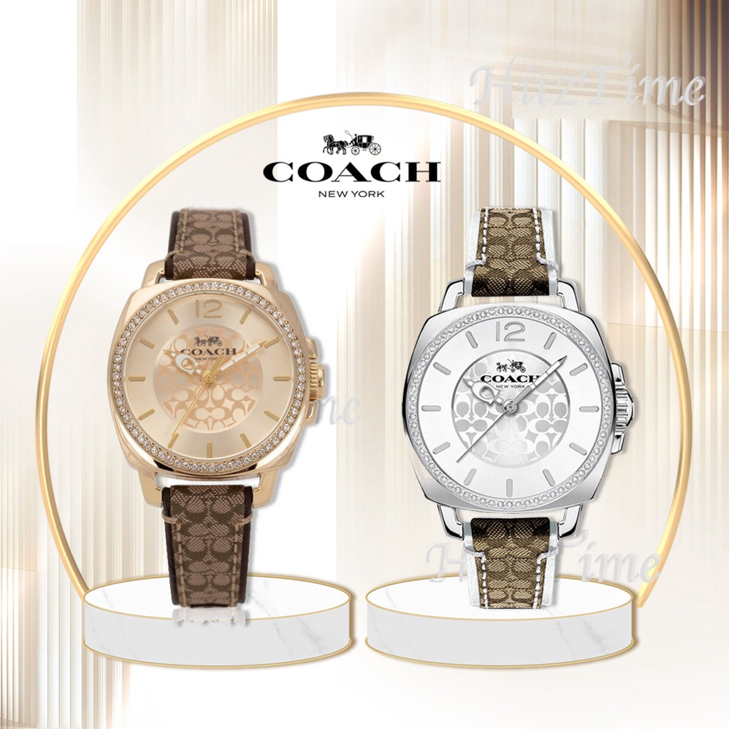 100%COACH รุ่น14503150 14503148 34mm นาฬิกาข้อมือผู้หญิง นาฬิกา สายหนัง นาฬิกาข้อมือผู้หญิงของแท้ นาฬิกาแบรนด์เนม