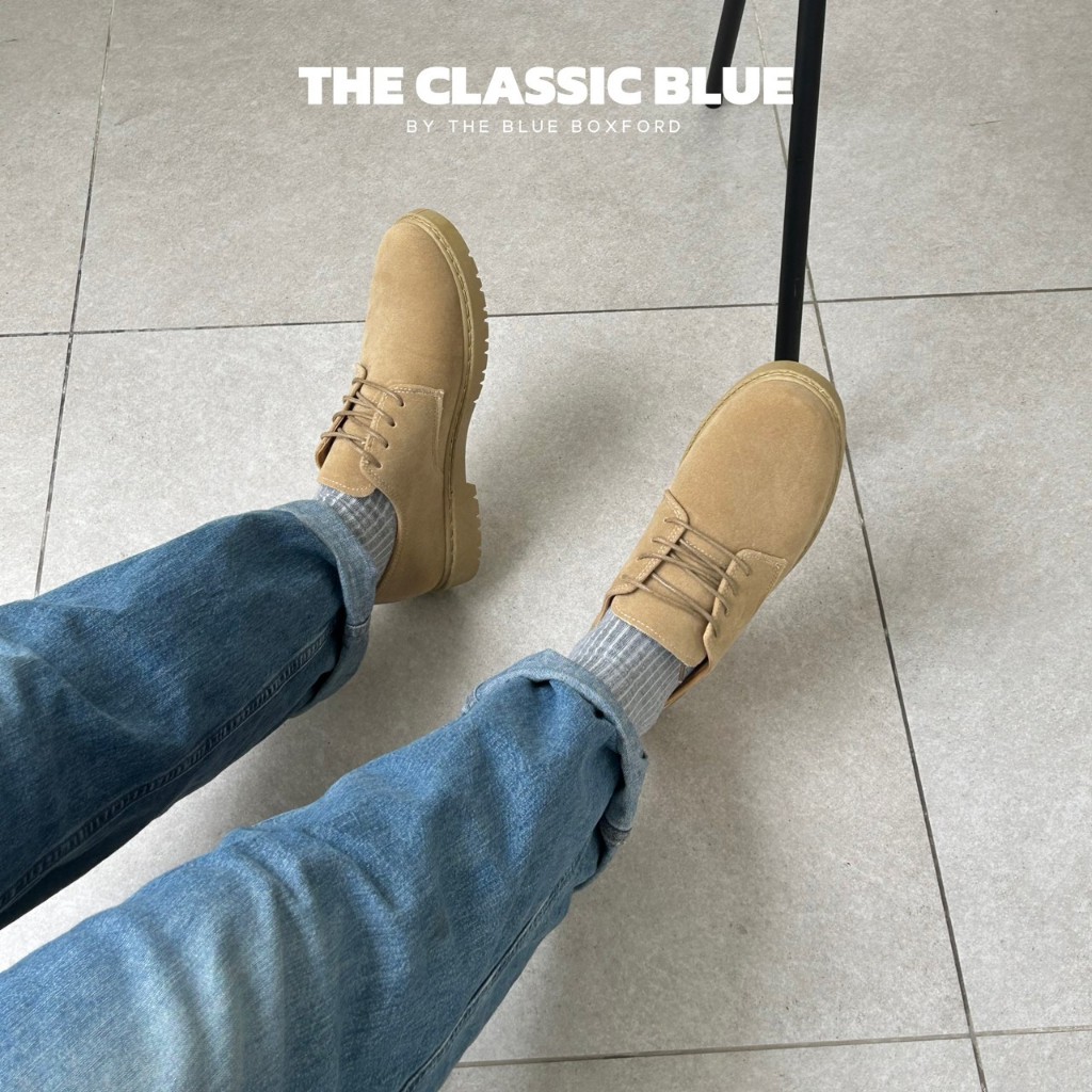 (สั่งผ่าน shopee video ลด30%) Classic blue - Berlin desert shoes รองเท้าหนัง