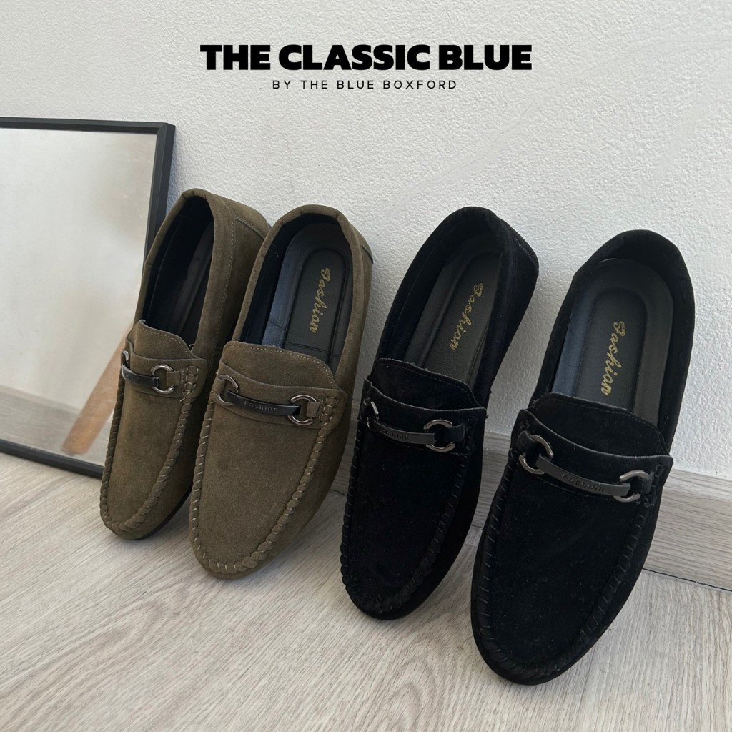 (สั่งผ่าน shopee video ลด30%) Classic blue - Tunis Hazel Loafer shoes รองเท้าหนังโลฟเฟอร์