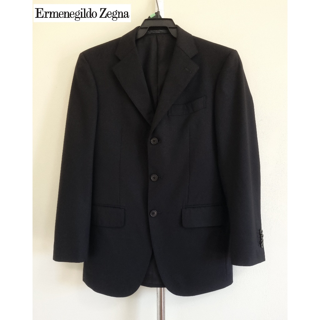 Ermenegildo Zegna เสื้อสูท สีดำ อก 38 นิ้ว มือสอง มีตำหนิ