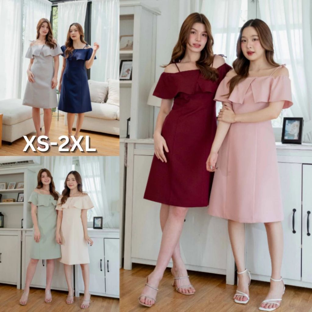 [โค้ด PINK50A ลด 50฿] ชุดเดรส PNK021 Cora Dress สวยละมุน น่ารักทุกสี ใส่ได้ทุกโอกาส ใส่ทำงาน ใส่ไปเที่ยว ใส่ออกงาน