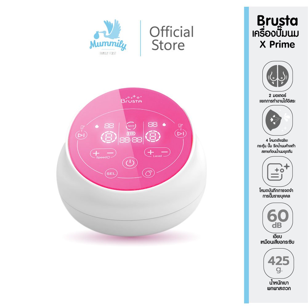 Brusta เครื่องปั๊มนม Miracle X Prime อัจฉริยะ2มอเตอร์ พร้อม กรวยปั๊มนม เครืองปั๊มนมไฟฟ้า เสียงเงียบ