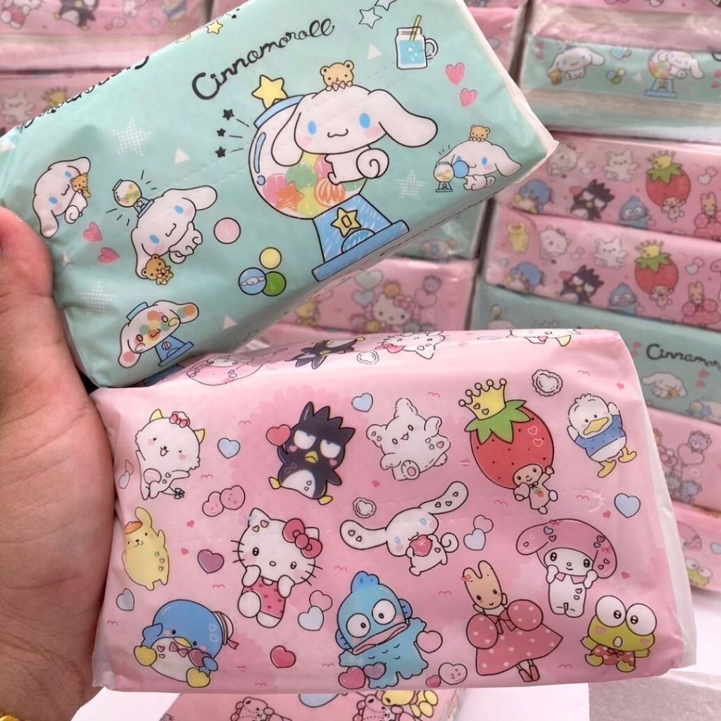 กระดาษทิชชู่ ชินนม่อน&คิตตี้ 【 1 ห่อ 】 1 ห่อมี60 แผ่น แบบใหม่ ขนาดเล็ก พร้อมส่ง