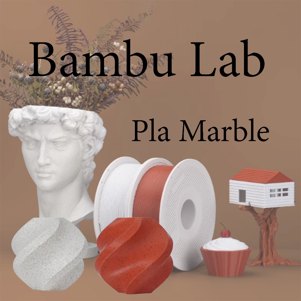 Bambu lab PLA Marble ลายหินอ่อน พื้นผิวคล้ายหินธรรมชาติ  รองรับ AMS และ AMS lite