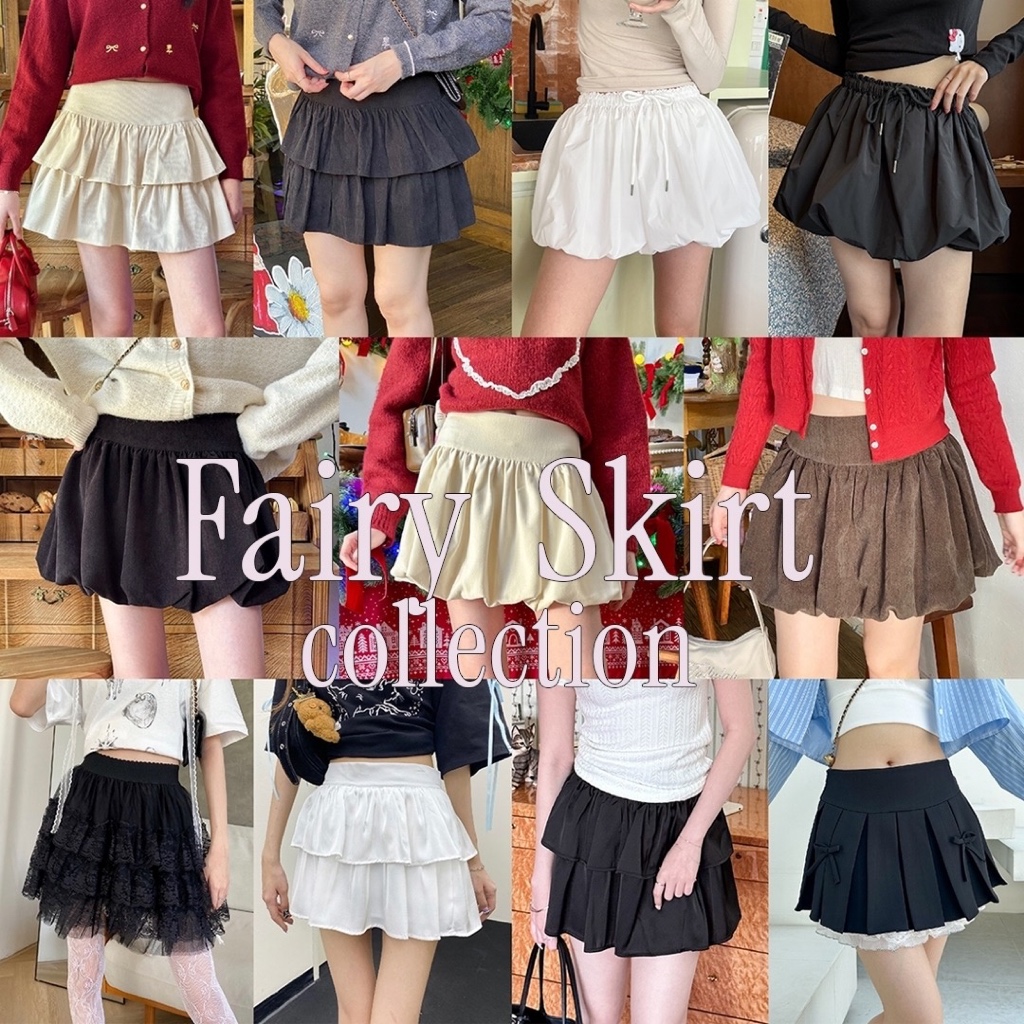 Choosedrsee A0551 Fairy Skirt Collection กระโปรงพลีทสั้น กระโปรงแต่งลูกไม้  A0560 A0561 A0566  A0567 A0568