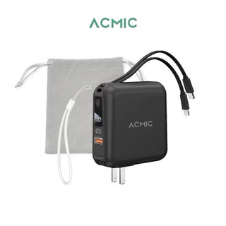ACMIC A15 Powerbank15000mAh ประกัน2 ปี ฟรีถุงผ้าสติกเกอร์ พาวเวอร์แบงค์ชาร์จเร็ว Fast Charge PD20W มีขาปลั๊ก&สายในตัวLED