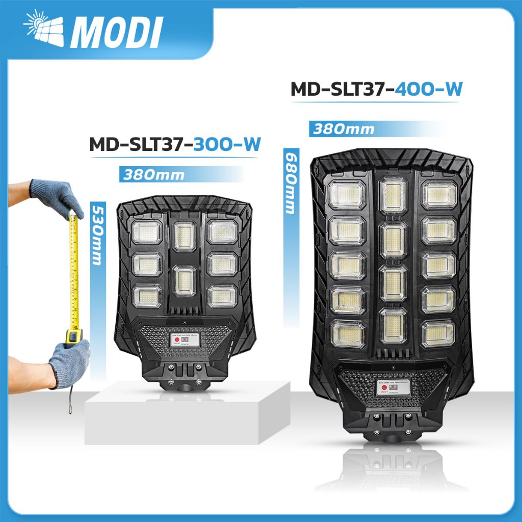 MODI [Flash sale] โคมไฟถนนโซล่าเซลล์ 300W400W แสงขาว เปิดปิดอัตโนมัติ Solar street light - รูปที่ 4