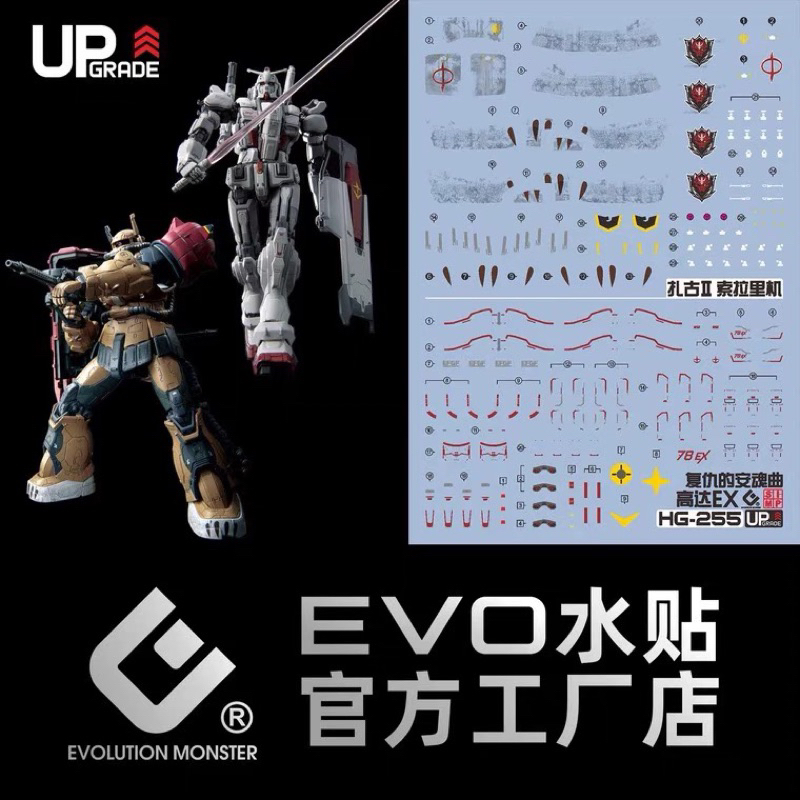 พร้อมส่ง ดีคอลน้ำ DECAL EVO HG 1/144 Gundam EX & Zaku II Solari Requiemnetflix serie
