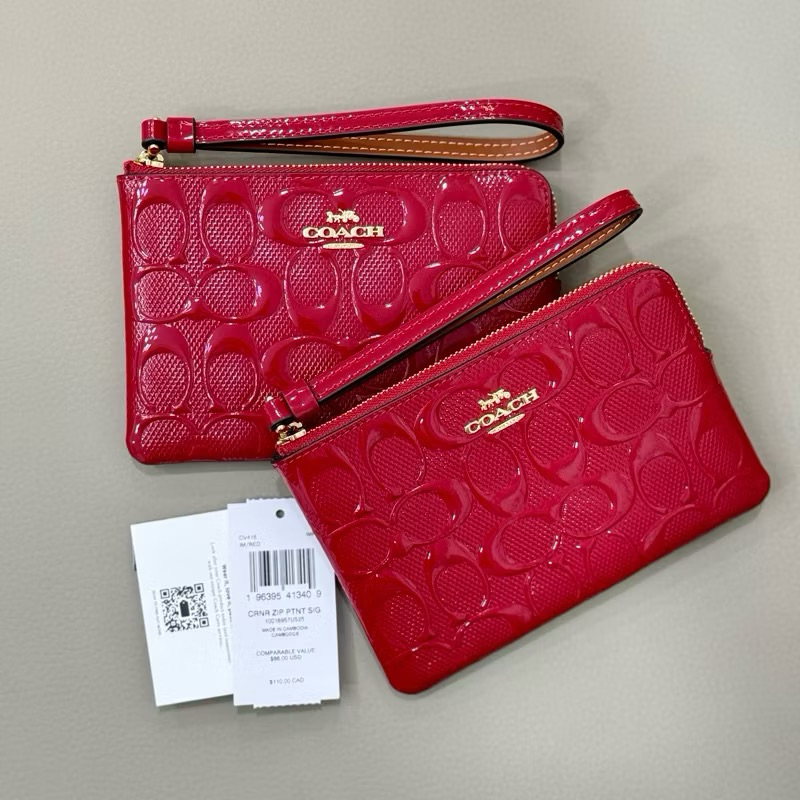 พร้อมส่ง คล้องมือ 1S Corner Zip รุ่นใหม่ หนังแก้ว Style No. CV418
