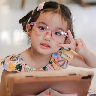 ALP แว่นกรองแสงสีฟ้า ขาแว่นปรับได้ แว่นเด็ก อายุ 3-12 ปี กรอบ TR90 พับ นั่งทับไม่แตก รุ่น BB0051