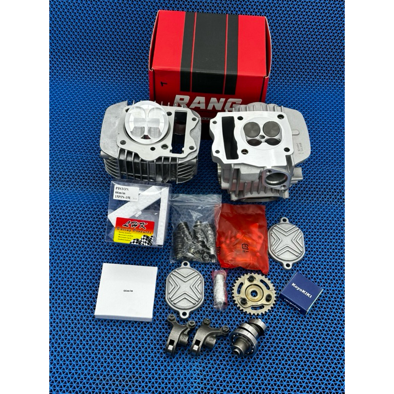 ชุดเสื้อฝา125ลูก66/4วาวปลอกยาวใส่ได้ถึงชัก7มิลลูกLHKสลัก15มิลวาล์ว22-25ฝาสูบRANGใส่125คาร์บูและ125iร