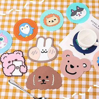 ที่รองแก้ว PVC ลายการ์ตูน วัสดุกันลื่น ​ล้างได้ ทนความร้อน ที่รองแก้ว PVC ลายการ์ตูน Cartoon PVC Coaster