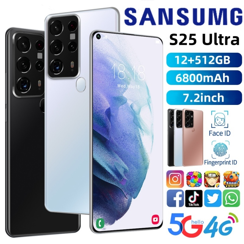 โทรศัพท์มือถือ S25 Ultra 5G แรม12GB รอม512GB รองรับ 2 ซิมการ์ด 7.2นิ้ว สมาร์ทโฟนจอใหญ่ 6800mAh android โทรศัพท์ถูกๆ