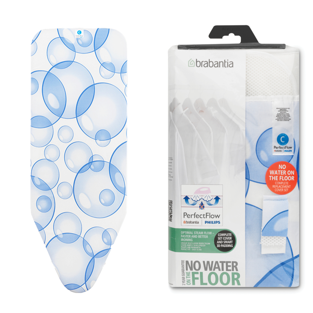 Brabantia ผ้าคลุมโต๊ะรีดผ้า ผ้ารองรีด สำหรับโต๊ะรีดผ้าขนาด C124x45ซม.Replacement Cover PerfectFlow ป้องกันน้ำหยดลงพื้น