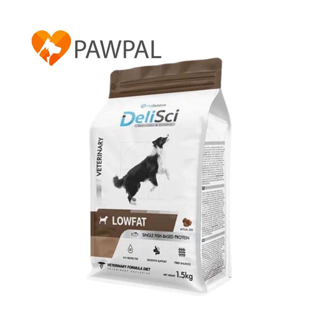 DeliSci Low Fat 1.5 kg for Dogs 🔥Exp.2027 อาหารเม็ด ไขมันต่ำ สำหรับสุนัขที่มีภาวะไขมันในเลือดสูง