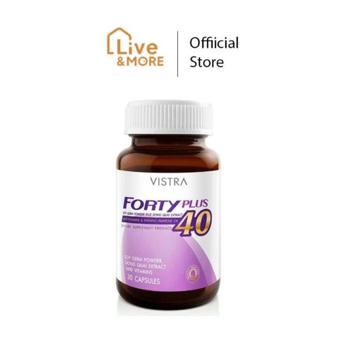 Vistra วิสทร้า Forty Plus 30เม็ด ฟอร์ที พลัส สร้างสมดุลฮอร์โมนสำหรับสุภาพสตรีอายุ 40 ขึ้นไป