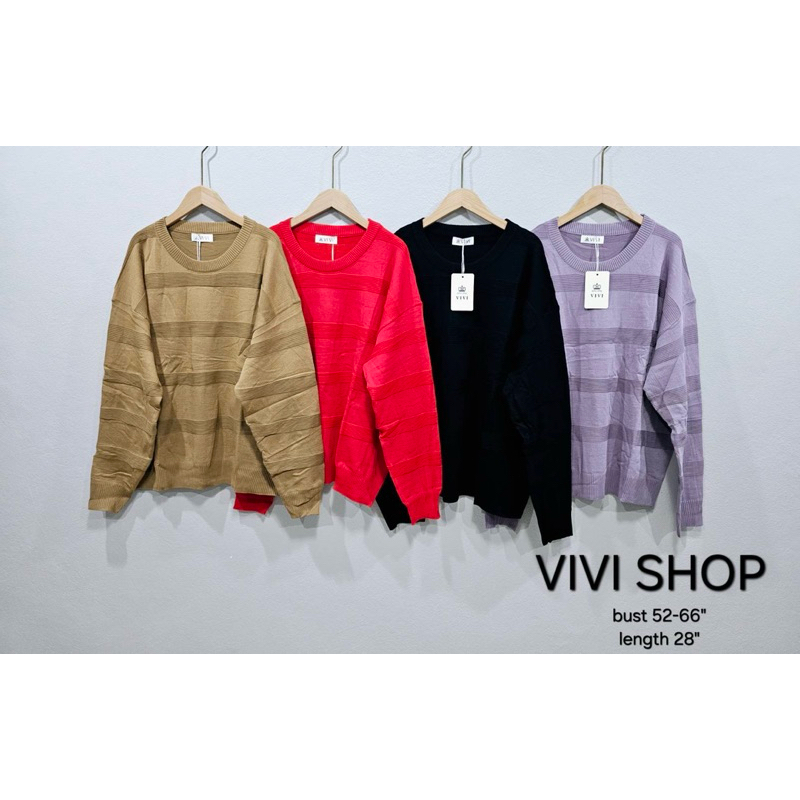 เสื้อไหมพรมแขนยาวสีพื้นทอแต่งลาย 3DVivi