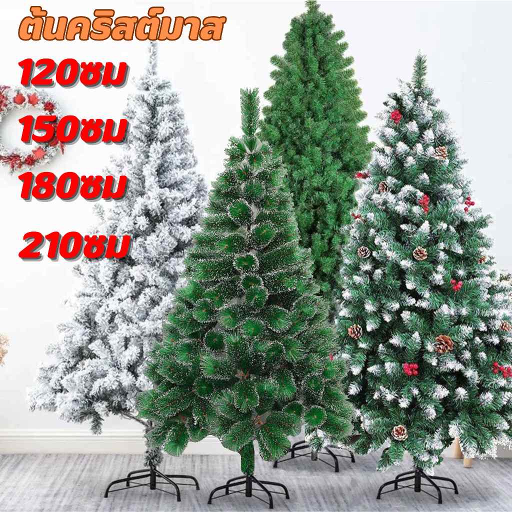 (ส่งจากไทย) ต้นคริสต์มาสประจำบ้าน ต้นคริสต์มาสขนาดใหญ่ สวยงาม ขนาด 120/150/180/210ซม