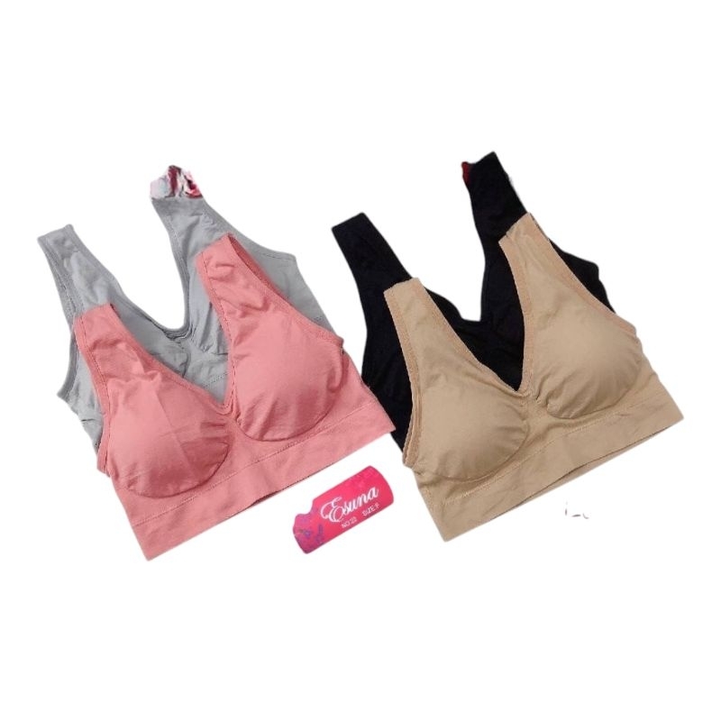 Sport Bra เสื้อชั้นใน ESUNA เนื้อผ้านาโนผสม spandex ผ้านิ่มยืดหยุ่นสูงสวมใส่สบาย
